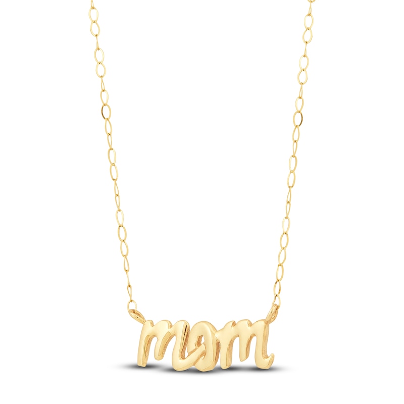 Petite Mom Necklace 14K Yellow Gold 17 Length