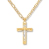 Thumbnail Image 1 of Men's Crucifix Figaro Necklace 10K Yellow Gold 20 Length