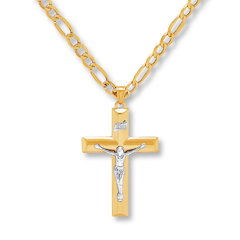 Men's Crucifix Necklace 10K Yellow Gold 20 Length