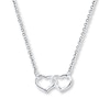 Thumbnail Image 0 of Double Heart Necklace Sterling Silver 18 Length