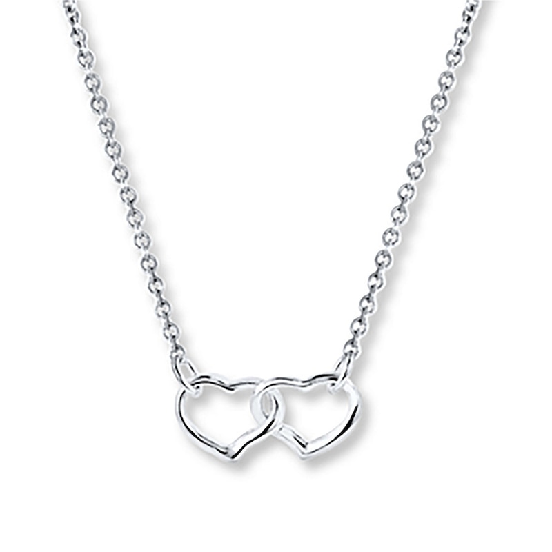 Double Heart Necklace Sterling Silver 18 Length | Jared