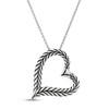 Thumbnail Image 1 of Wheat Design Textured Drop Heart Pendant Sterling Silver 36"