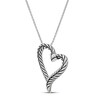Thumbnail Image 2 of Wheat Design Textured Drop Heart Pendant Sterling Silver 36"