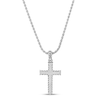 Thumbnail Image 4 of Wheat Design Textured Cross Pendant Sterling Silver 17"