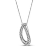 Thumbnail Image 2 of Wheat Design Textured Tear Drop Pendant Sterling Silver 36"