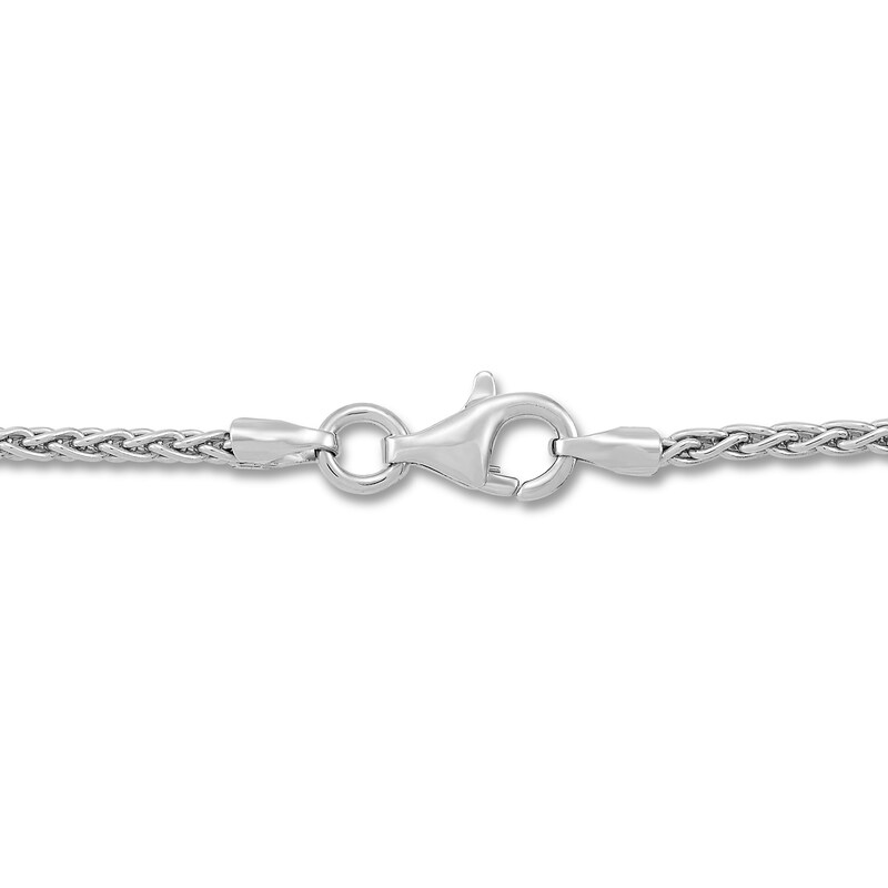Main Image 3 of Wheat Design Heart Pendant Necklace Sterling Silver/14K Yellow Gold 17"