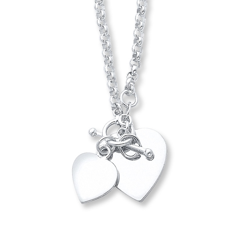 Main Image 1 of Twin Heart Necklace Sterling Silver 18 Length