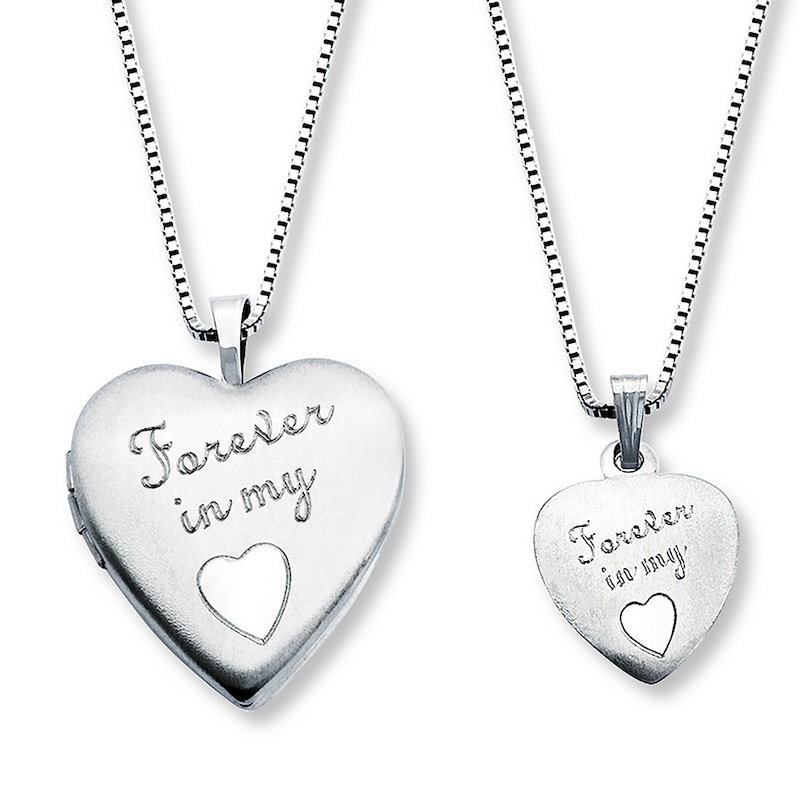 Mother/Daughter Necklaces Forever in My Heart Sterling Silver