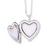 Thumbnail Image 1 of Mother/Daughter Necklaces Heart with Rose Sterling Silver