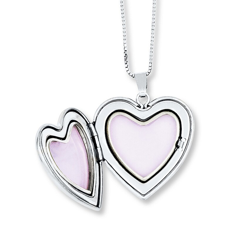 Main Image 2 of Mother/Daughter Necklaces Heart with Rose Sterling Silver