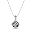 Thumbnail Image 1 of Wheat Design Textured Disk Pendant Necklace Sterling Silver 17"