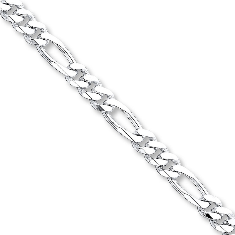 Main Image 1 of Solid Figaro Necklace Sterling Silver 22 Length 9mm