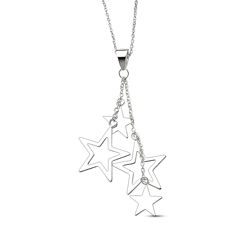 Star Dangle Necklace Sterling Silver 18 Length