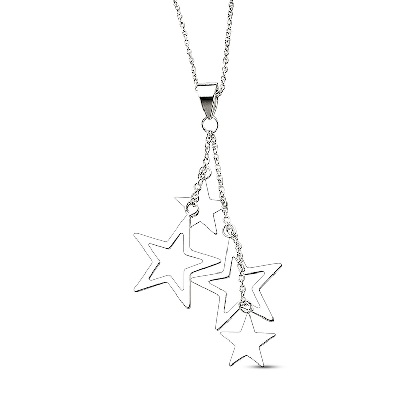 Main Image 1 of Star Dangle Necklace Sterling Silver 18 Length