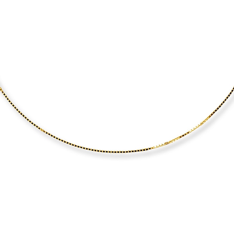 Main Image 1 of Solid Box Chain Necklace 14K Yellow Gold 16 Length 0.5mm