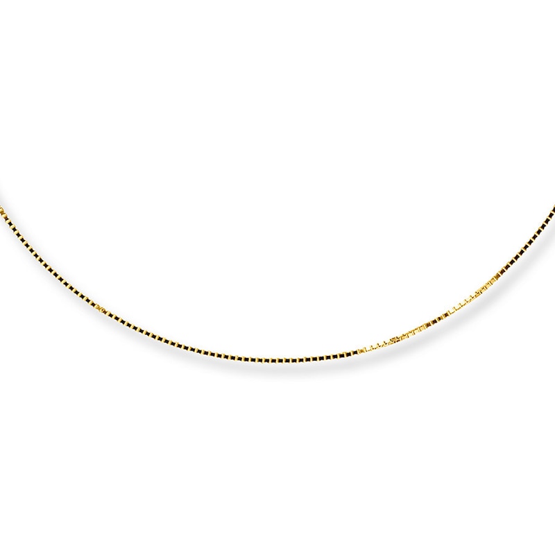 14K Yellow Gold Round Box Chain Necklace 16 24 