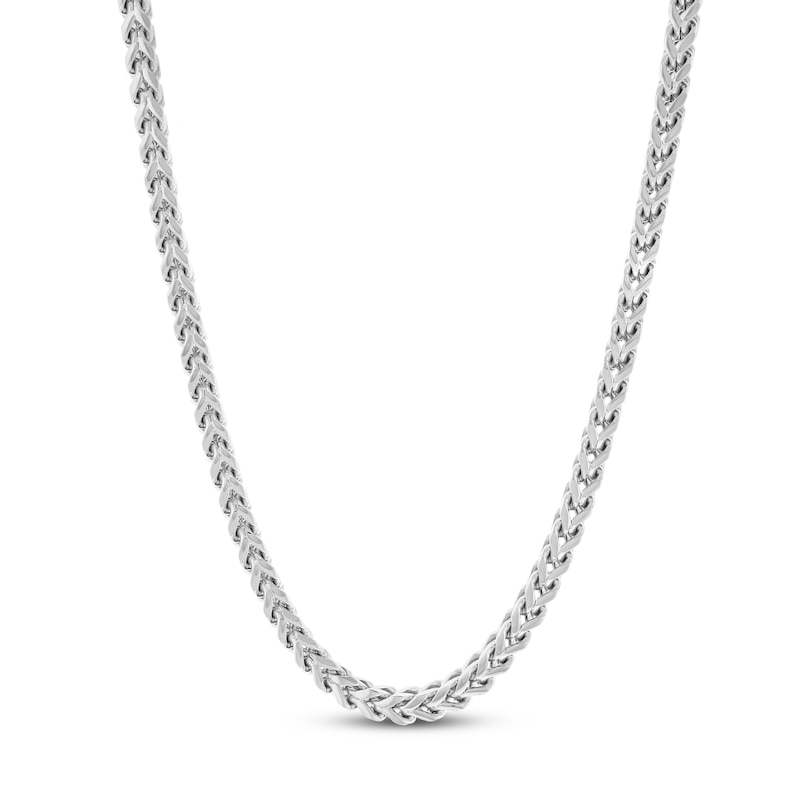 Stainless steel solid 24-inch Franco chain necklace