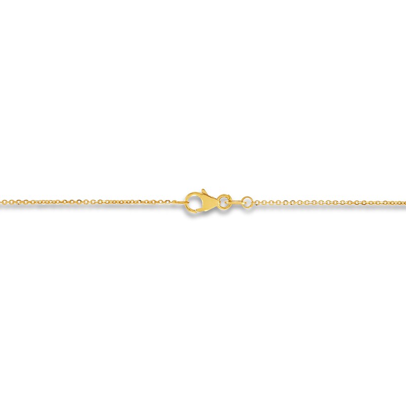 Hollow Long Bar Necklace 10K Yellow Gold 18"