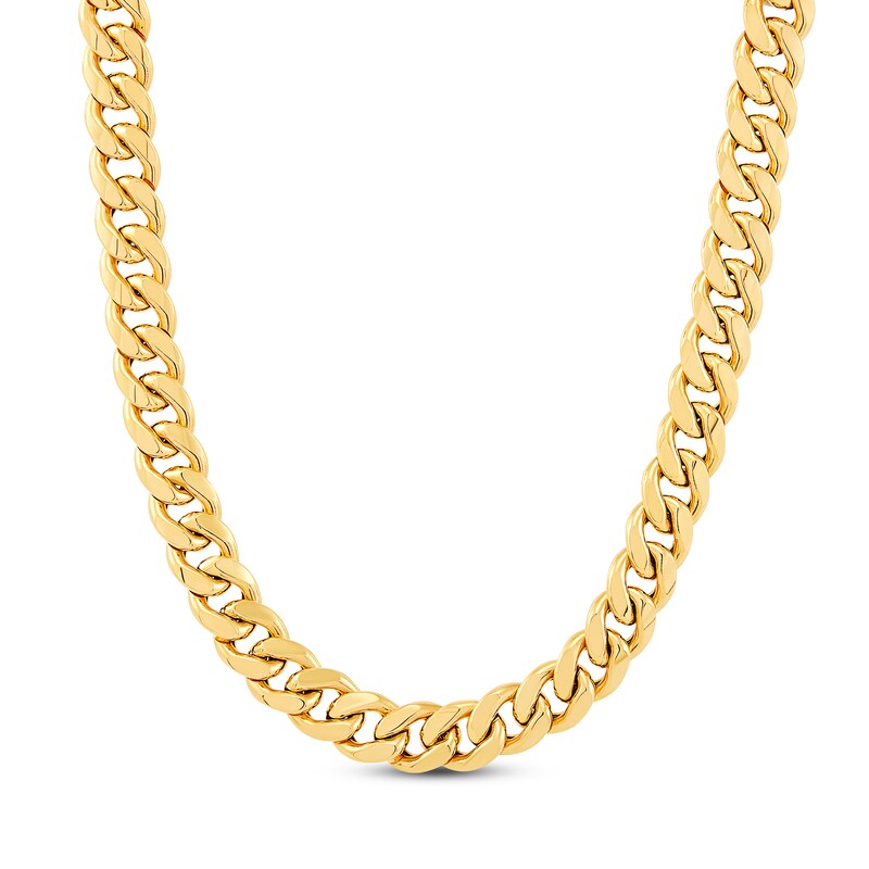 Main Image 1 of Hollow Cuban Link Chain 10K Yellow Gold 24" 9.75mm