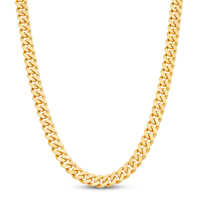 Main Image 1 of Solid Curb Cuban Link Necklace 10K Yellow Gold 24" 9.4mm