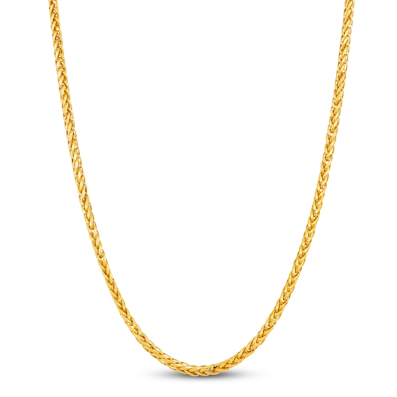 Hollow Wheat Necklace 10K Yellow Gold 24" 3.8mm