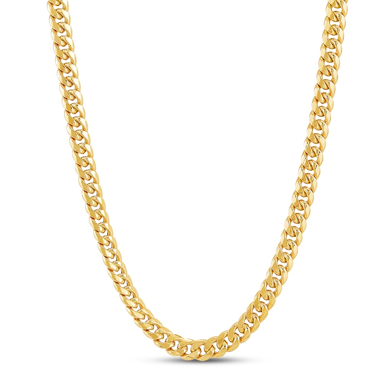 Curb Chain Link Necklace (10 mm) in Solid 10K Gold - Yellow Gold