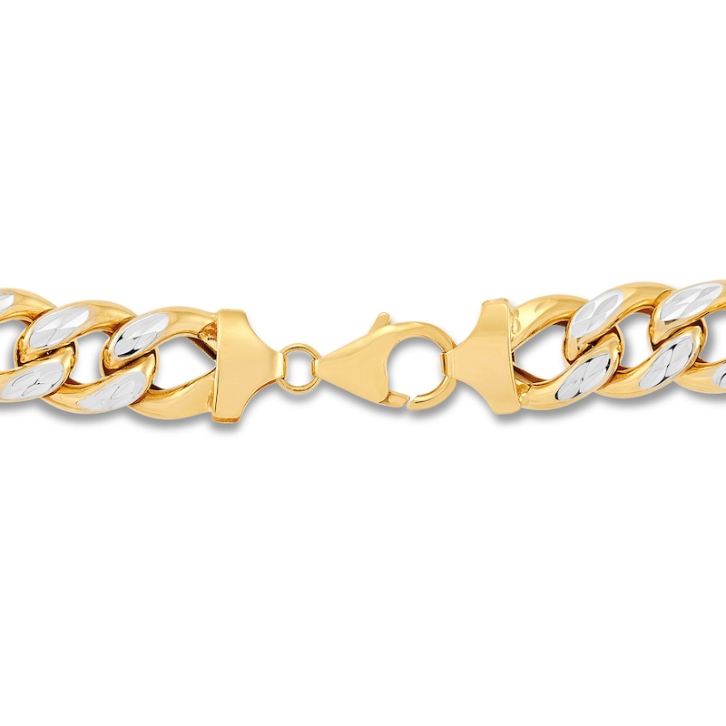 Hollow Curb Cuban Link Chain 10K Yellow Gold 11.15mm 22"