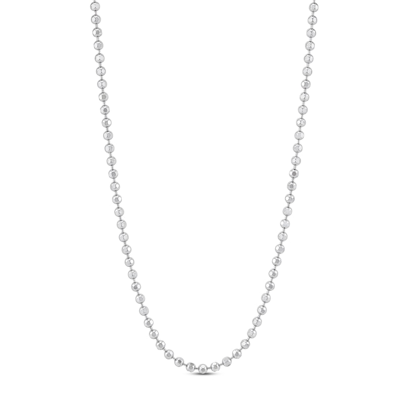 Beaded Chain Necklace Sterling Silver 18"