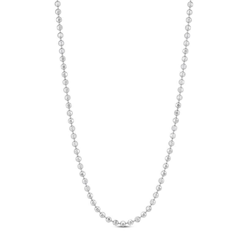 Main Image 1 of Beaded Chain Necklace Sterling Silver 18" 2.35mm