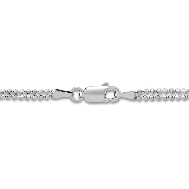 Main Image 2 of Layered Bead Double Tassel Necklace Sterling Silver 18" Adjustable