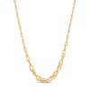 Thumbnail Image 0 of Graduated Oval Interlock Necklace 10K Yellow Gold 17"