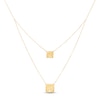 Thumbnail Image 1 of Layered Square Hammered Disk Necklace 10K Yellow Gold 17"