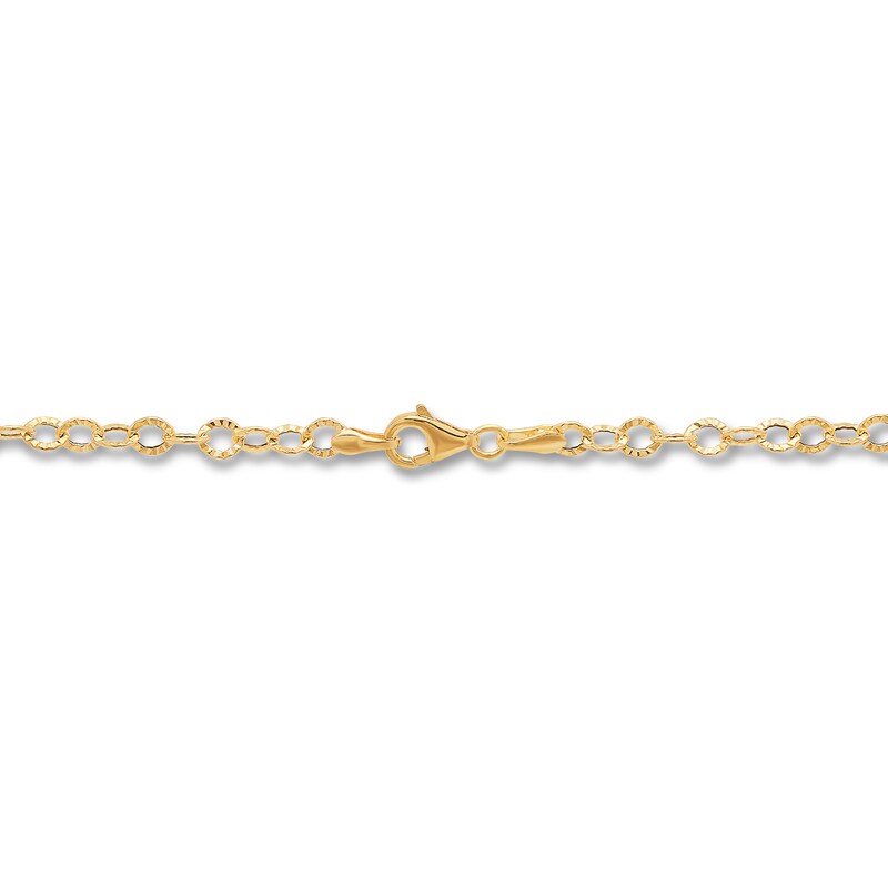 Main Image 2 of Layered Square Hammered Disk Necklace 10K Yellow Gold 17"