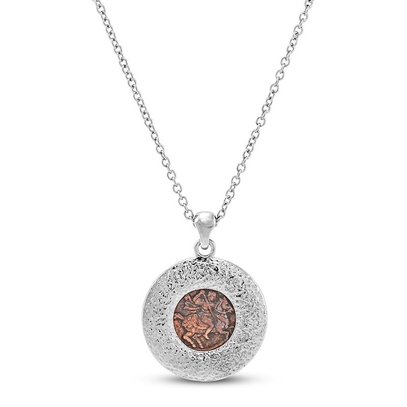 Main Image 3 of Reverse Copper Coin Necklace Sterling Silver 17"
