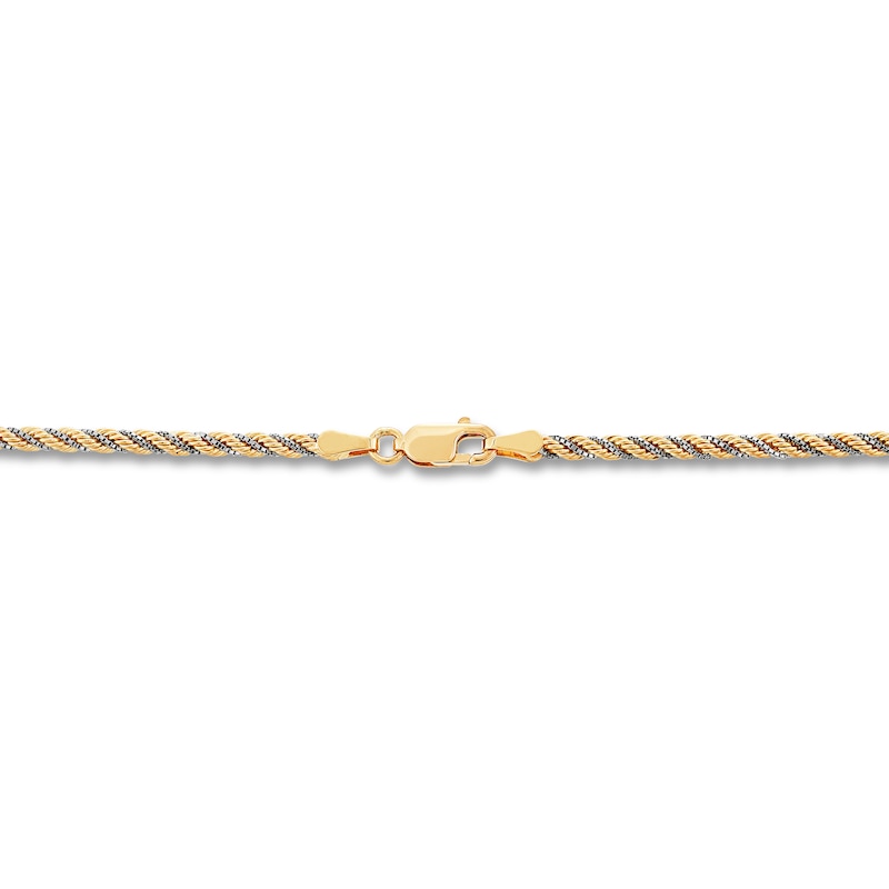 Main Image 2 of Hollow Rope Chain Necklace 10K Two-Tone Gold 20" 2.43mm