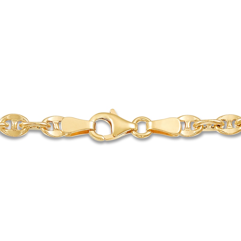 Main Image 2 of Hollow Flat Mariner Chain Necklace 10K Yellow Gold 18" 3.9mm