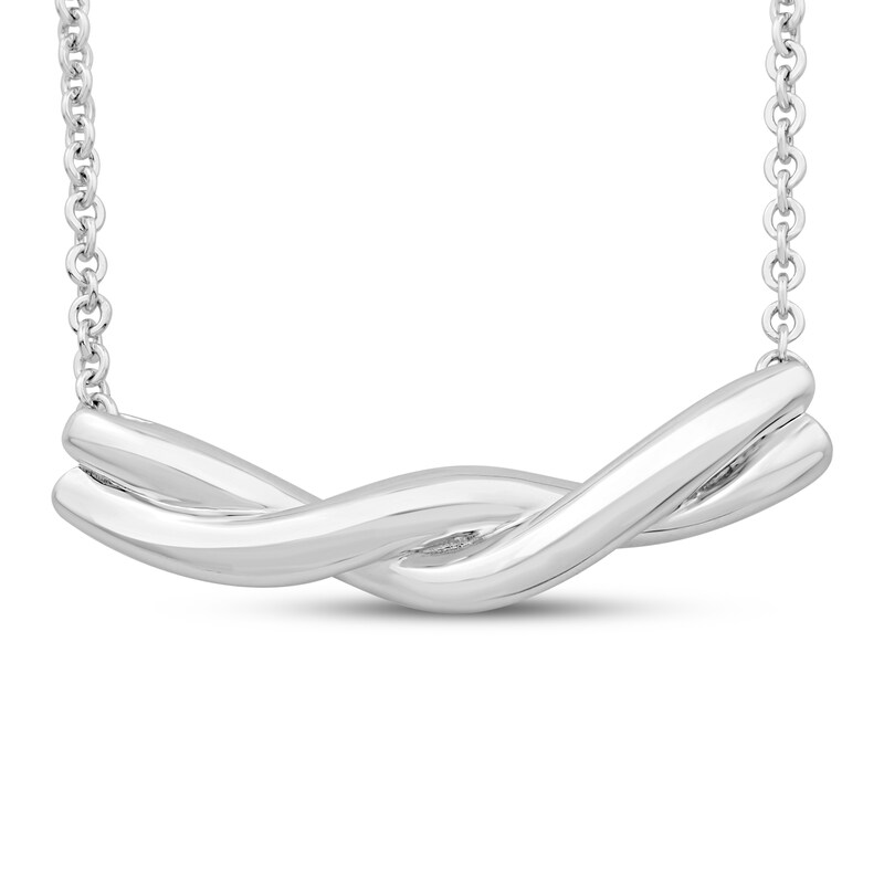 Main Image 1 of Twist Necklace Sterling Silver 19" Adjustable