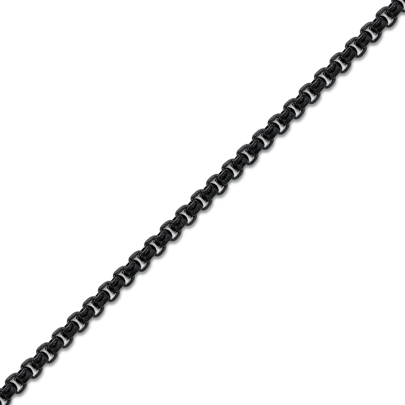 Box Chain Necklace Carbon Fiber Stainless Steel 24"