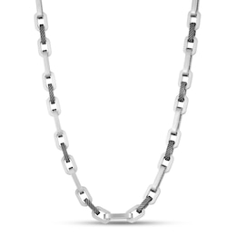 Solid Link Chain Necklace Stainless Steel 24" 7.5mm