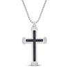 Thumbnail Image 1 of Cross Necklace Carbon Fiber Stainless Steel 24"
