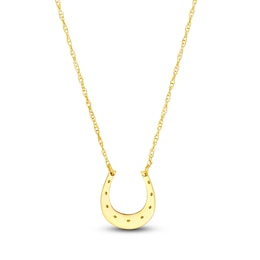 Horseshoe Necklace 14K Yellow Gold 18"