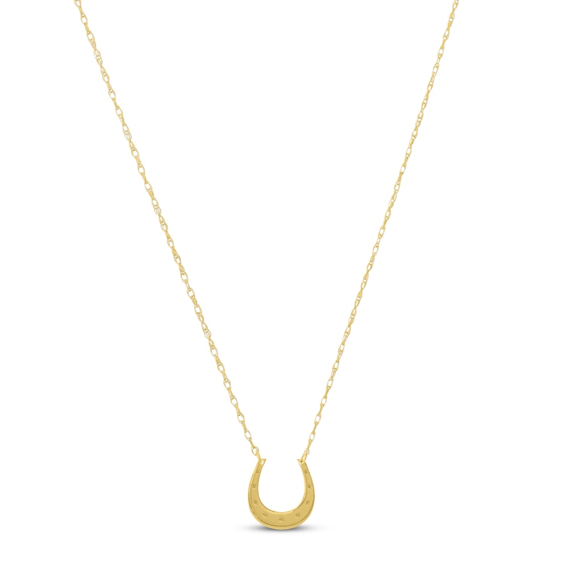 Horseshoe Necklace 14K Yellow Gold 18"