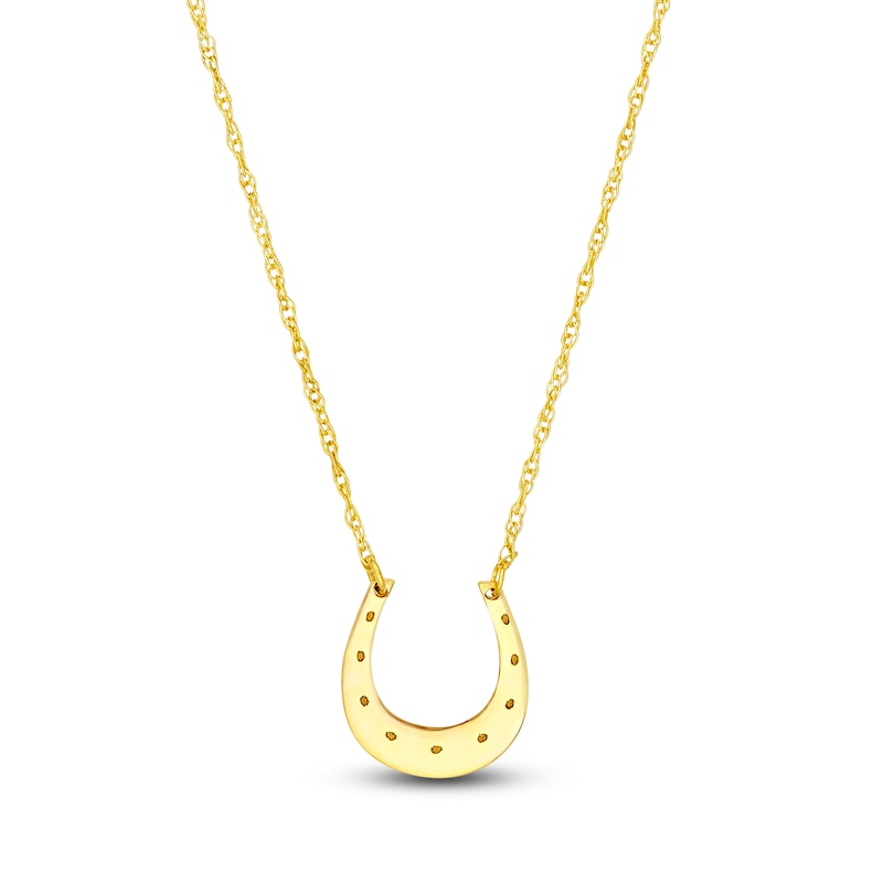 Main Image 1 of Horseshoe Necklace 14K Yellow Gold 18"