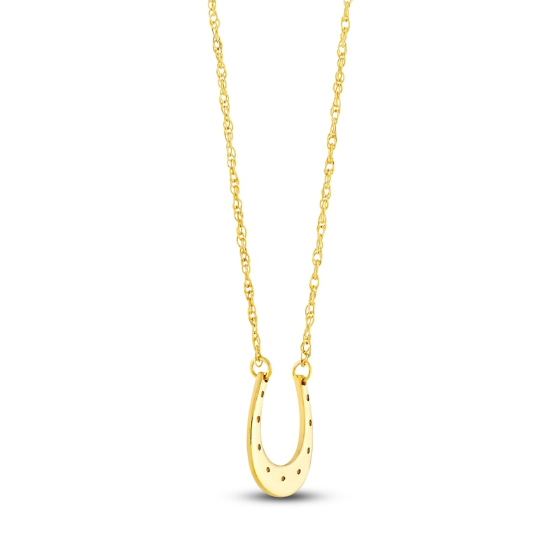 Main Image 2 of Horseshoe Necklace 14K Yellow Gold 18"