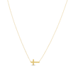 Thumbnail Image 1 of Sideways Cross Necklace 14K Yellow Gold 16-18" Adjustable
