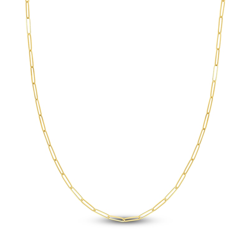 Main Image 1 of Solid Oval Link Necklace 14K Yellow Gold 18"