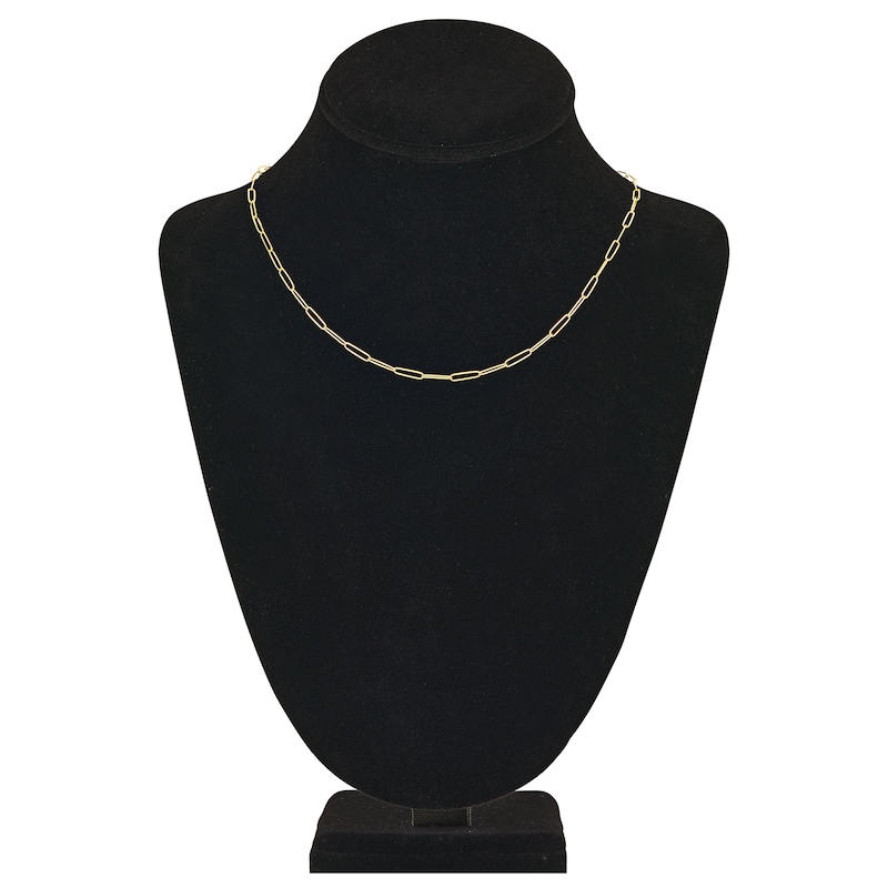Main Image 4 of Solid Oval Link Necklace 14K Yellow Gold 18"