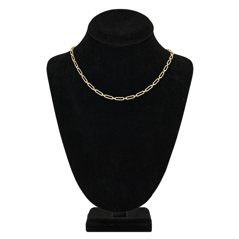 Main Image 4 of Hollow Oval Link Necklace 14K Yellow Gold 3.9mm 20"
