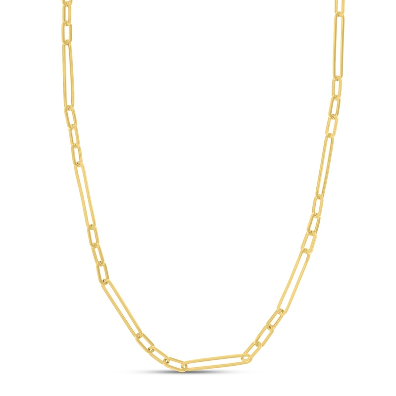 Hollow Oval Link Necklace 14K Yellow Gold 5.1mm 20"
