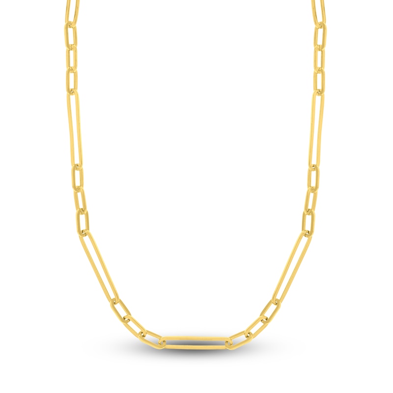 Hollow Oval Link Necklace 14K Yellow Gold 5.1mm 20"